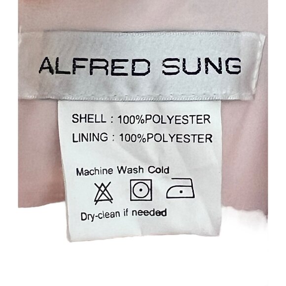 Alfred Sung Blush Bouquet Floral Hi-Low Dress Floral size M Sateen Twill Cocktai - Picture 3 of 16